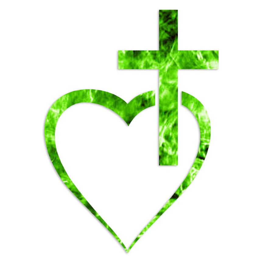 Christian Cross Heart - Decal Sticker - Multiple Patterns & Sizes